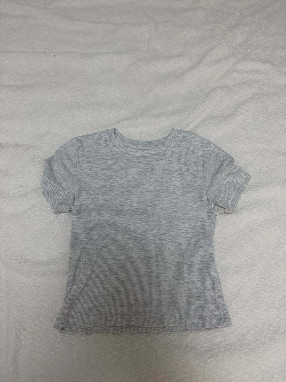 Light Gray Short Sleeve Ribbed Tee